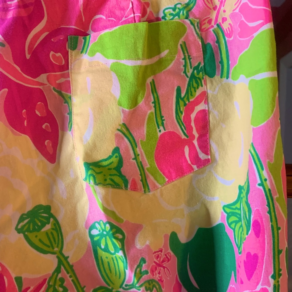 LILLY PULITZER VINTAGE Floral Print Pants - Size 8 - Picture 7 of 7